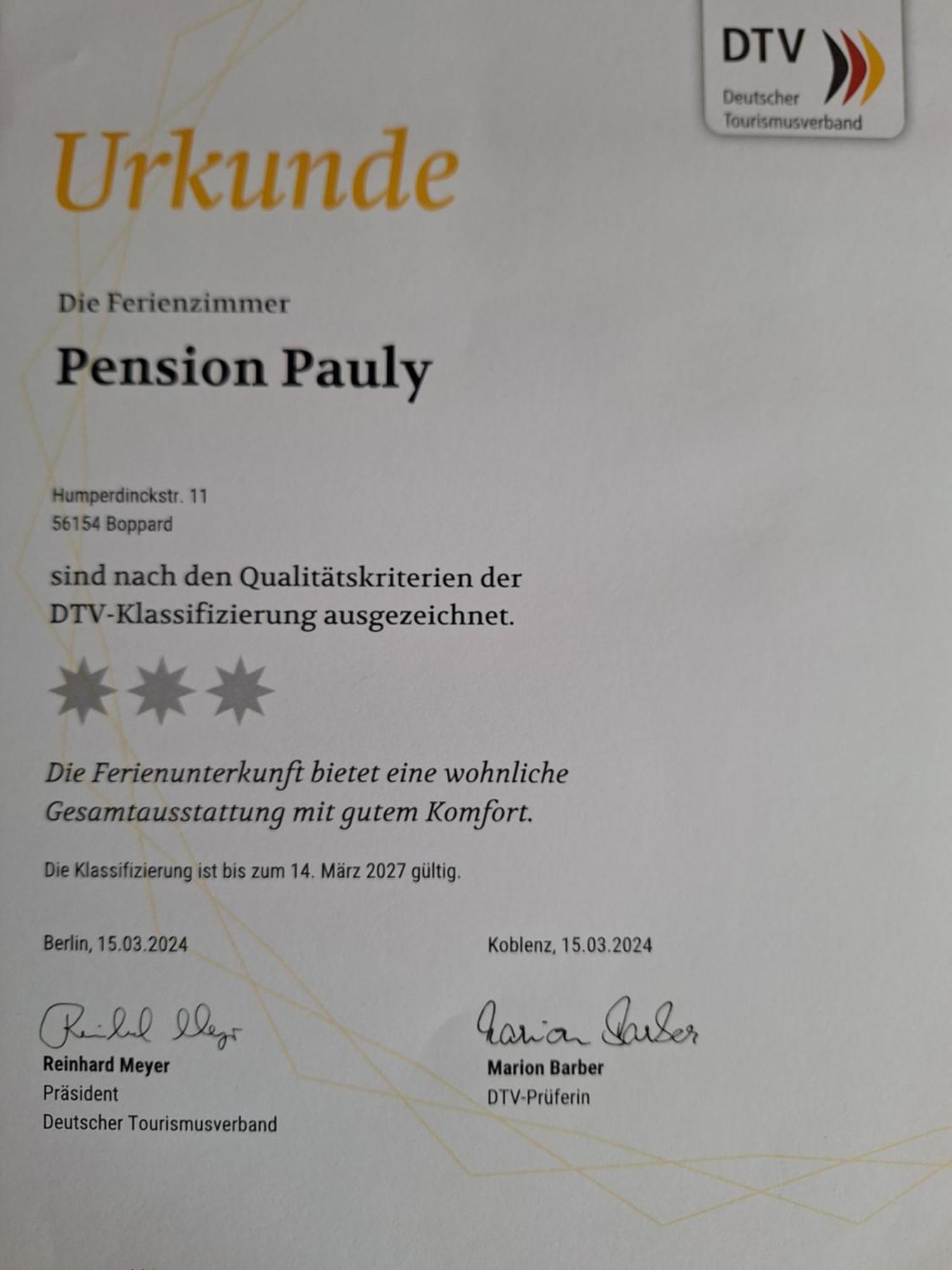 Pension Pauly Boppard Esterno foto